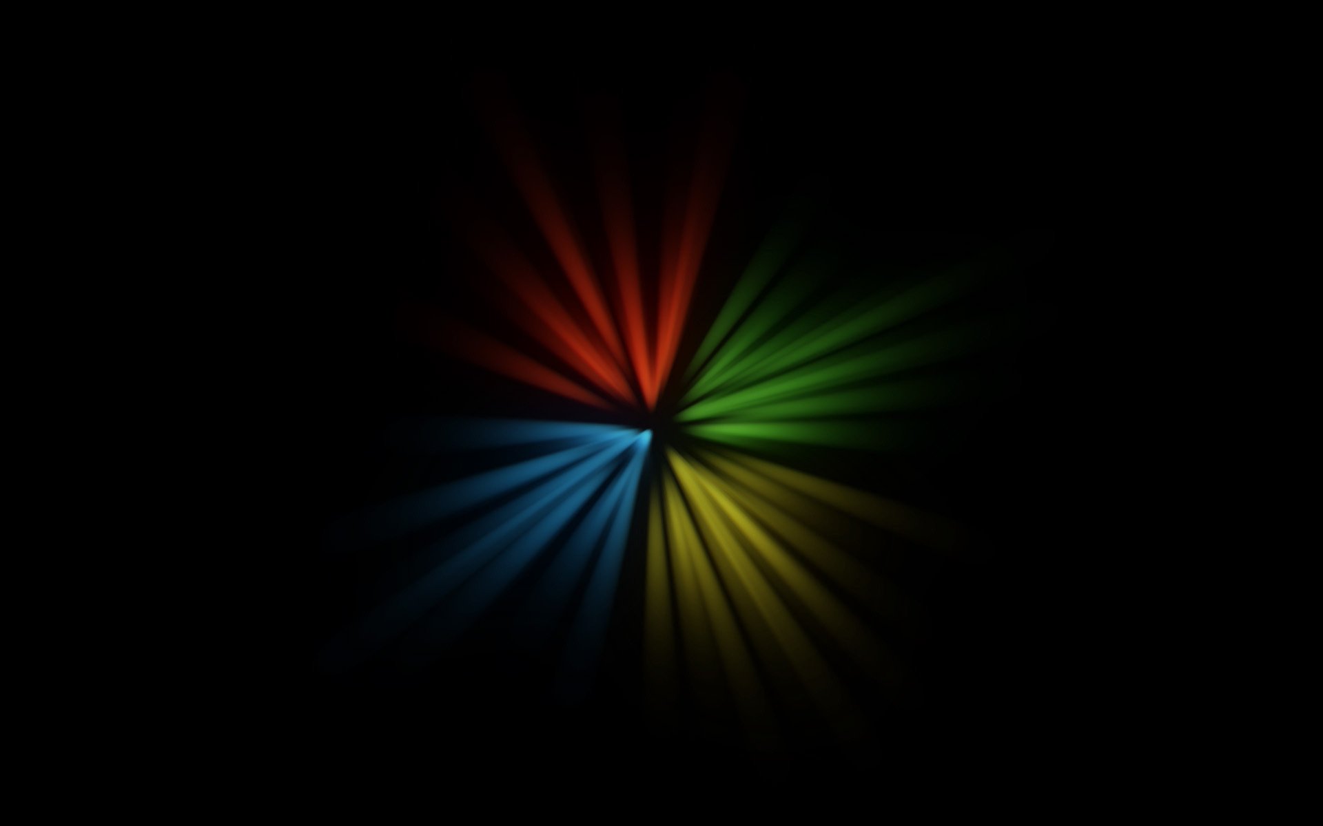 windows colors star rays line square blue green red yellow work design black background darkne