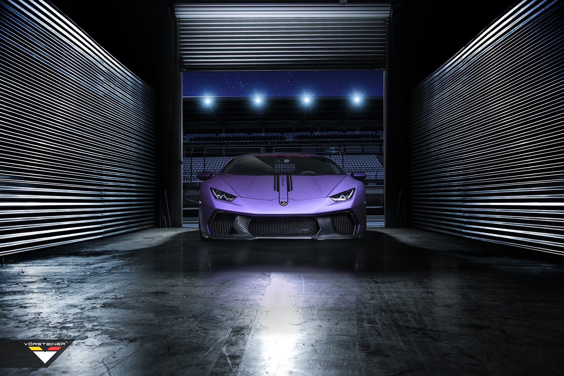 lamborghini huracan vorsteiner novara tuning supercar garage night