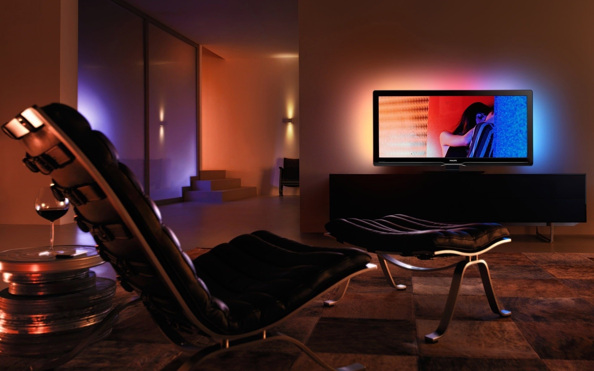 salle de repos tv fauteuil intérieur