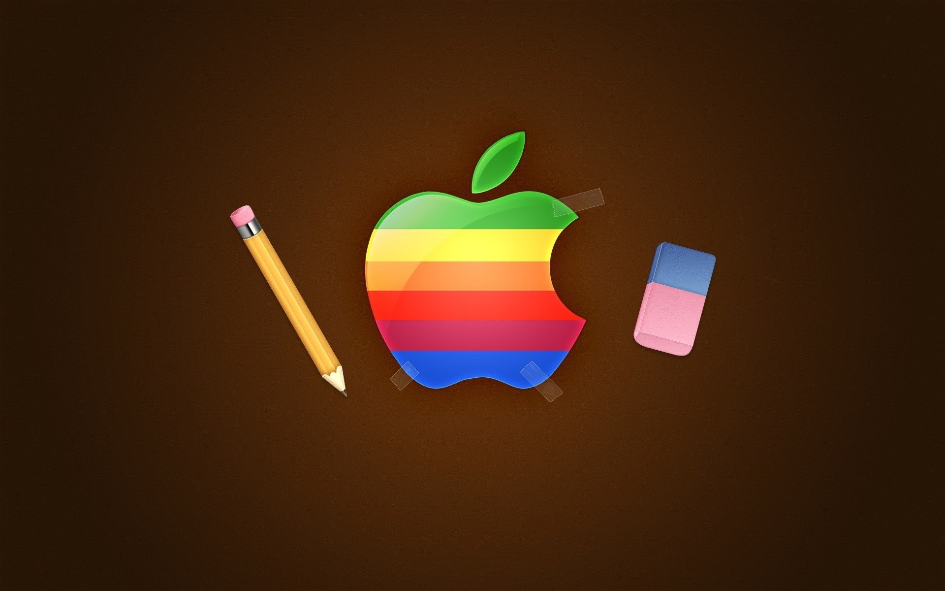 gum striped apple pencil apple emblems logo