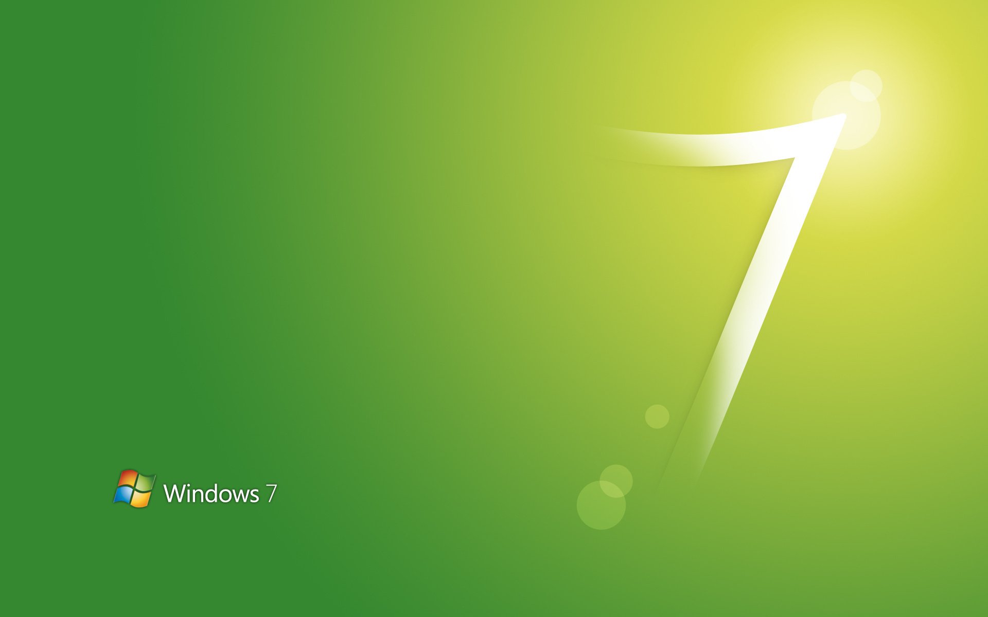 estilo windows seven 7 computadoras verde