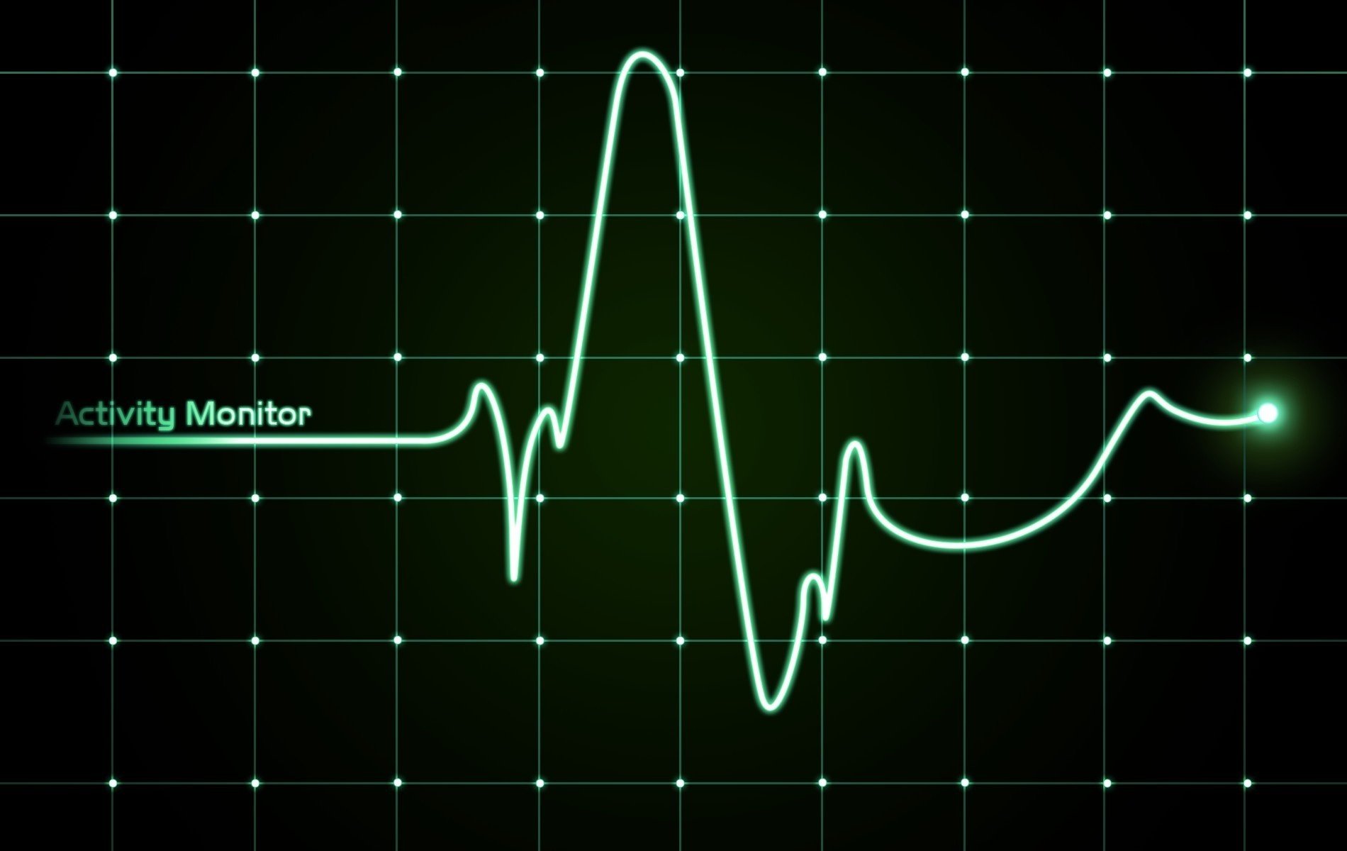 gráfico gráfico verde ritmo corazón células letras fondo negro