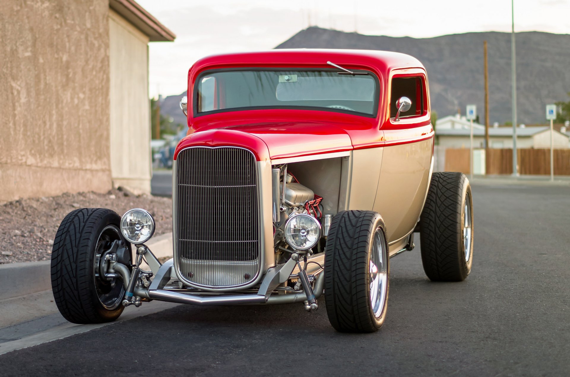 1932 ford hot rod coche clásico delantero clásico retro