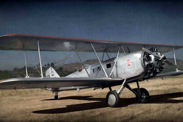 C è un aereo su un campo di sabbia