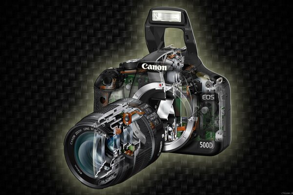 Canon eos 500d disassembled camera