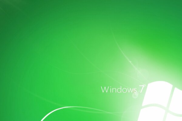 Приветственная картинка windows 7 в зелёном цвете