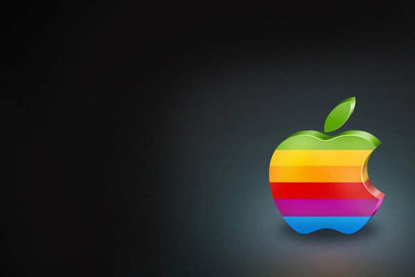 Bright Rainbow Apple Logo