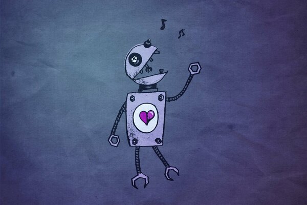 Bellissimo cuore robot con amore