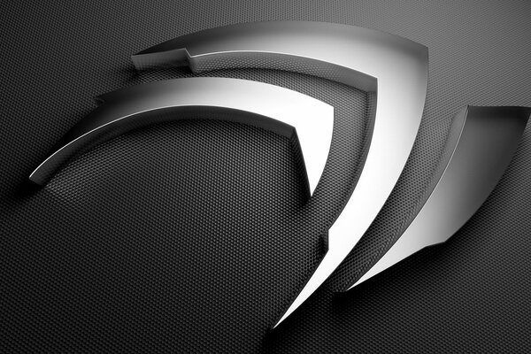 Nvidia-Logo aus Metall auf dunklem Hintergrund