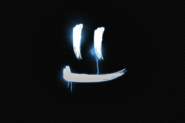 Image of a smiley face on a dark background