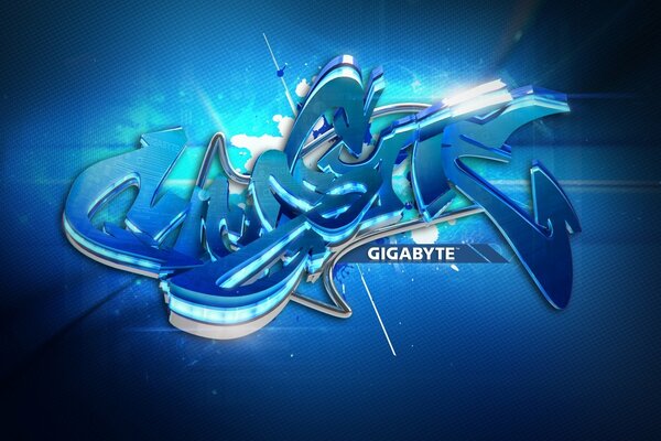 Dynamic graffiti in blue and blue tones