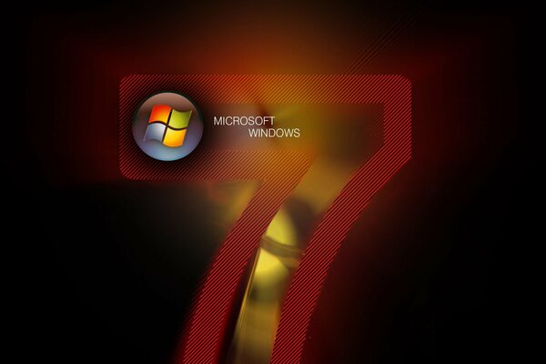 Microsoft Windows logo on the number seven