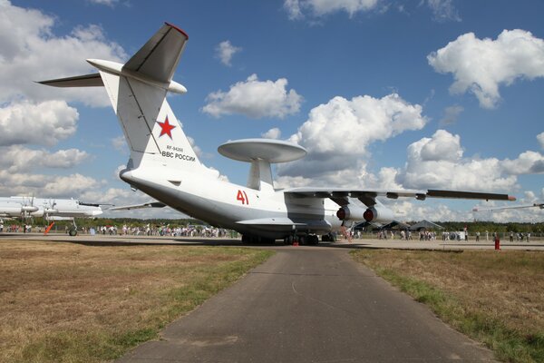 Military reconnaissance aircraft on the runway