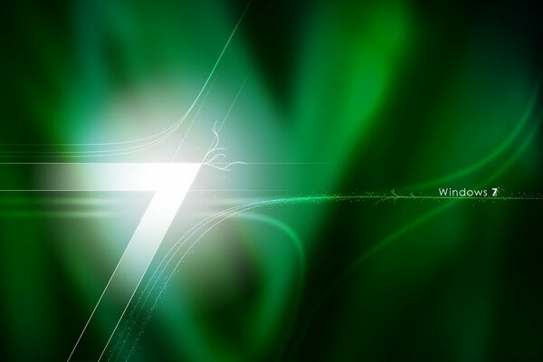 Highly textured Windows 7 logo in green tones