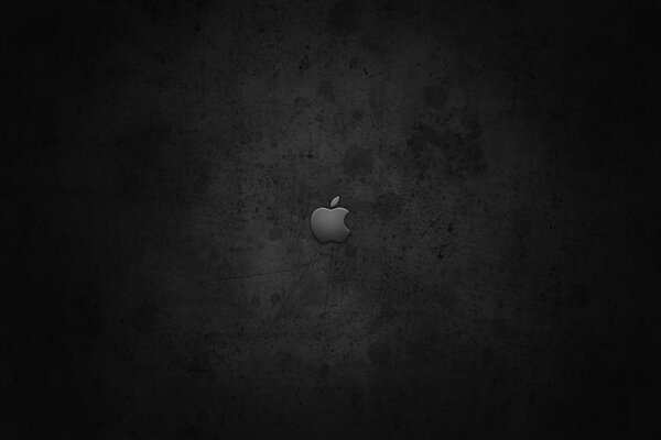 Apple logo on a black dark background