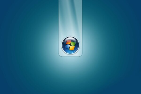 Logo di Microsoft Windows 7 emblema distintivo rotondo su sfondo blu