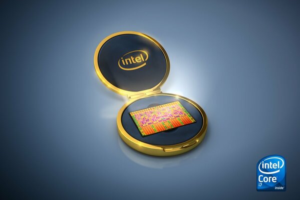 Schmuckschatulle mit hellem Tab und Intel-Logo