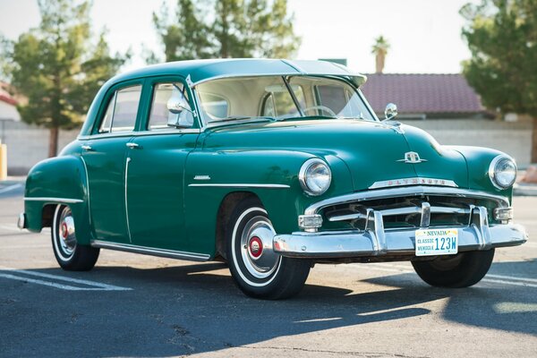 Classic green car 1951