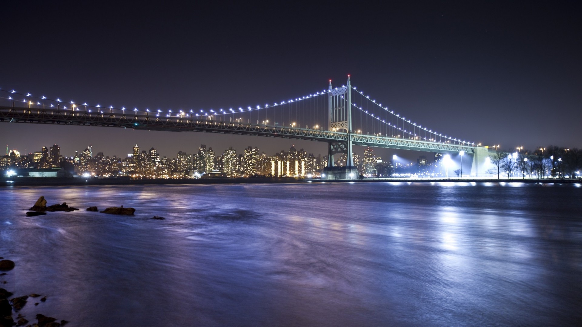 east river pont new york ville de nuit détroit