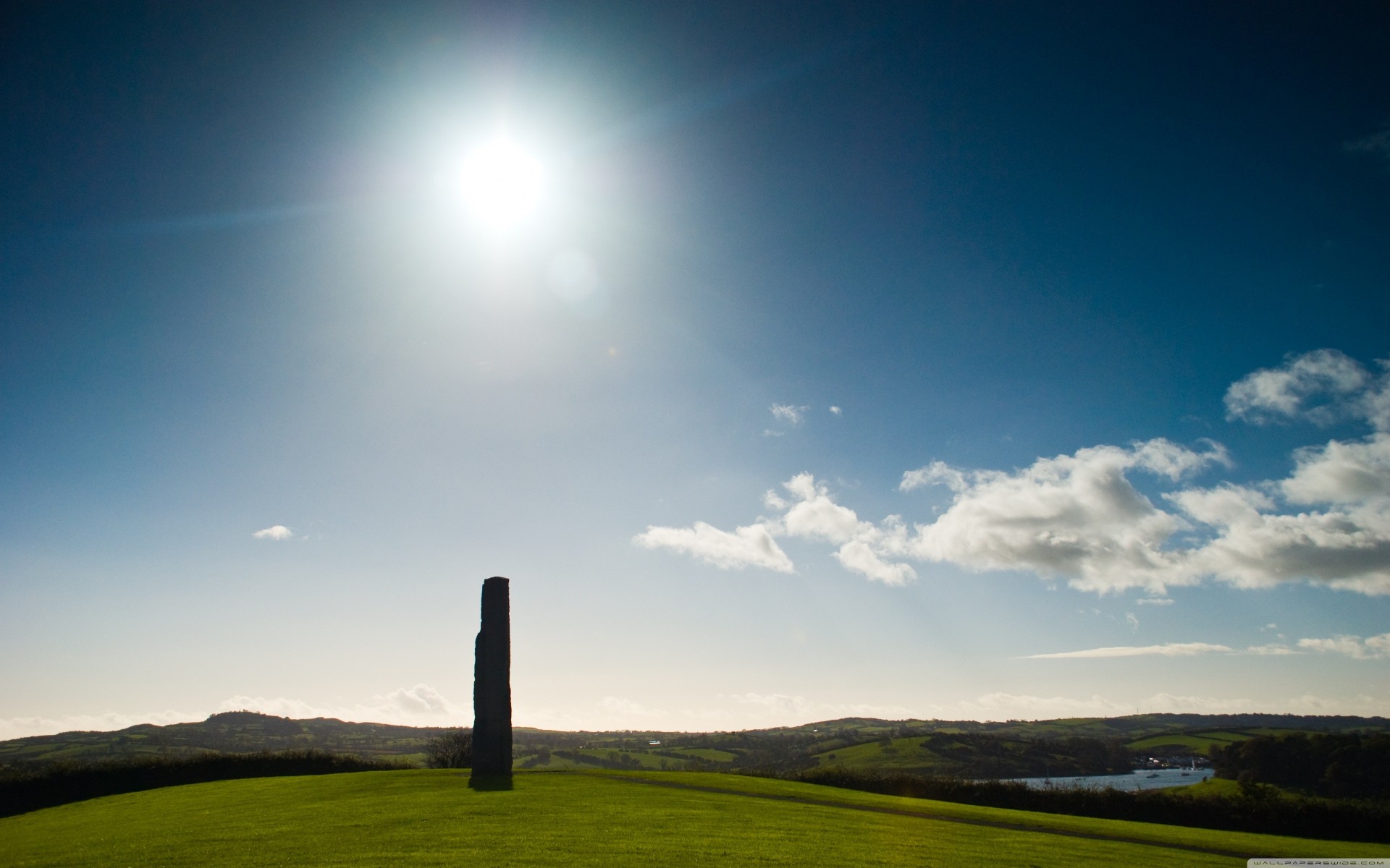 hill clouds rock summer nature northern ireland megalith