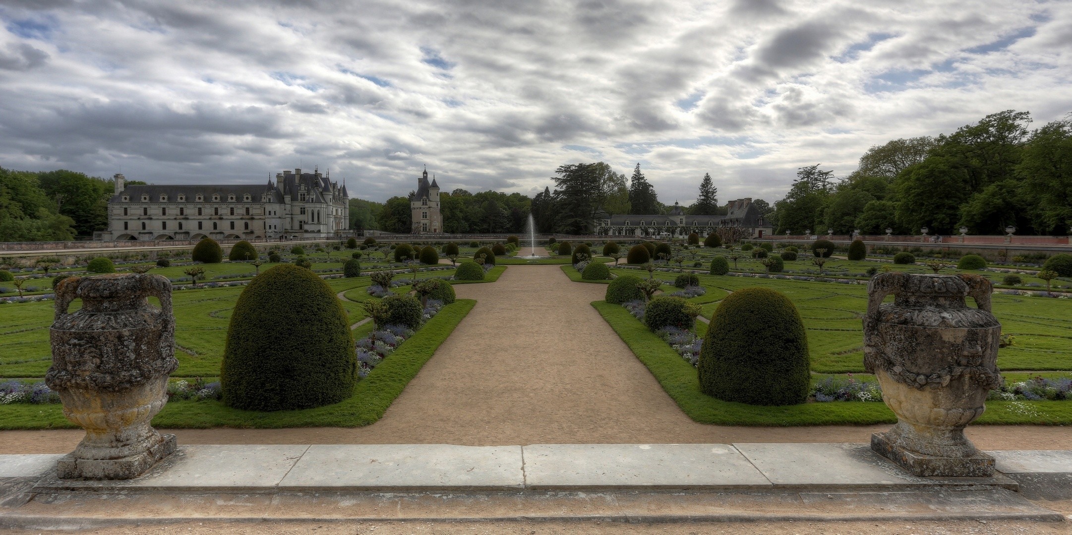 francia castillo de chenonceau fuente qatar airways bloqueo parque panorama arbustos