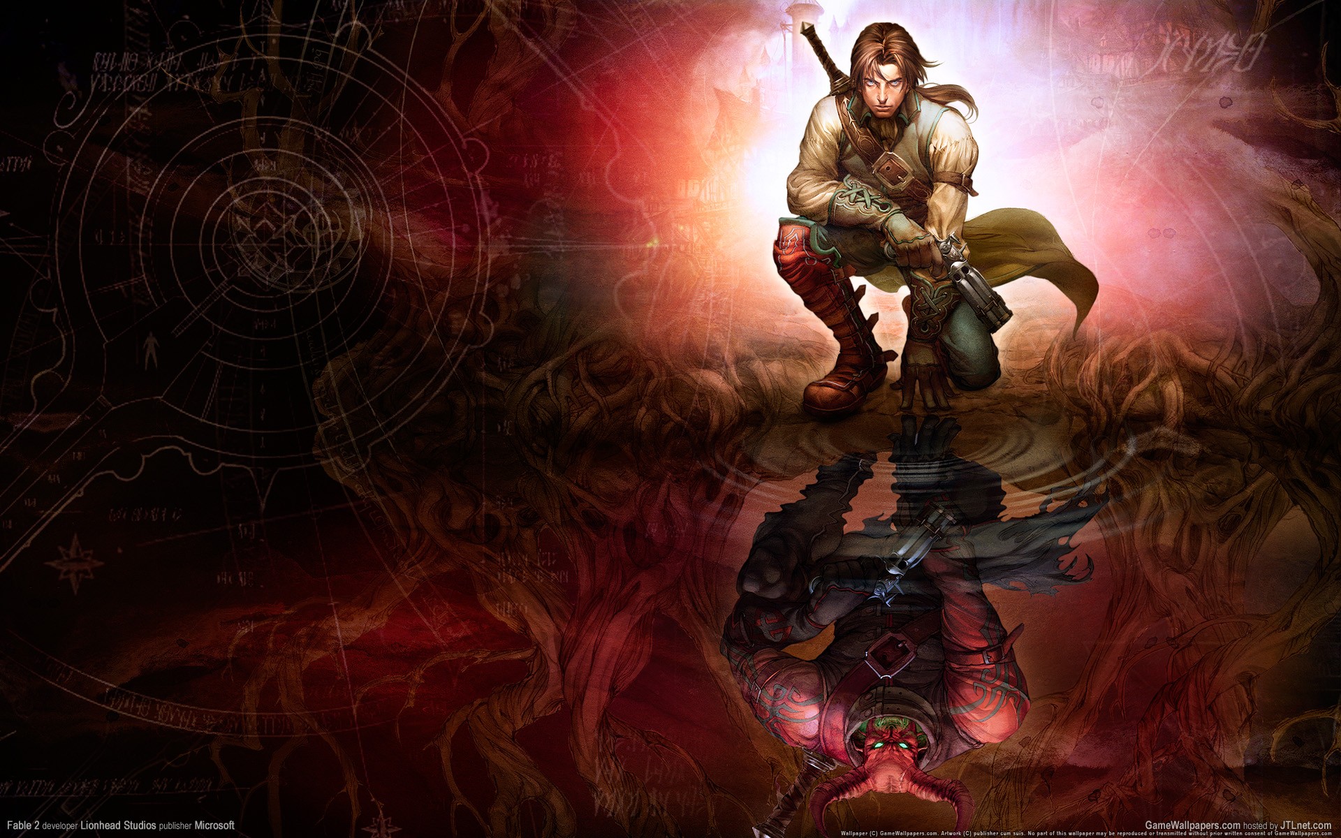 fable 2 fantasy magia wojownik odbicie