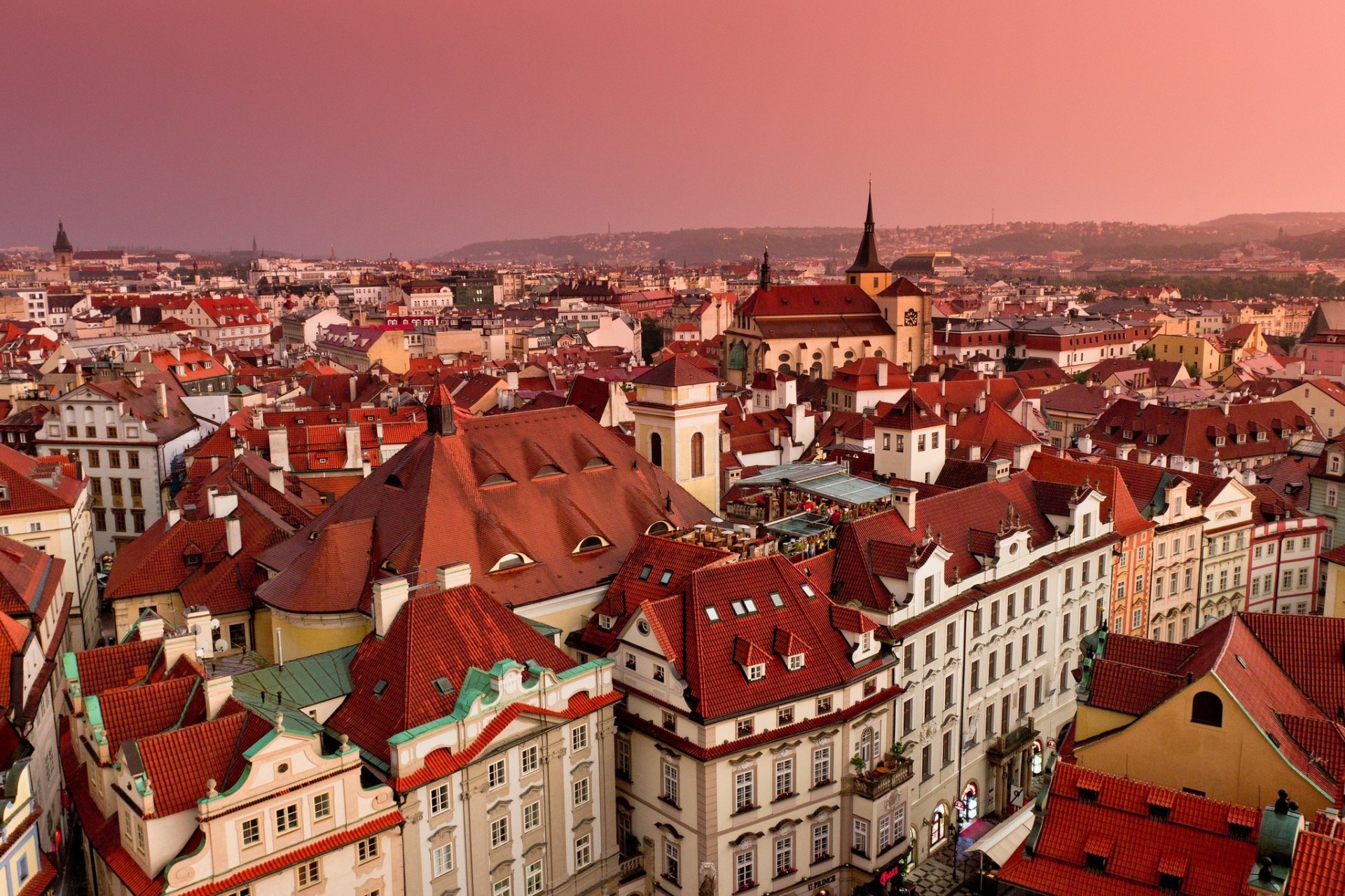 panorama building roof czech republic prague