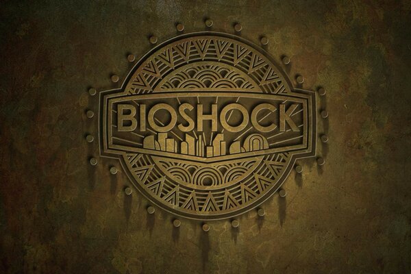 Logo bioshock, na Starym, odrapanym tle