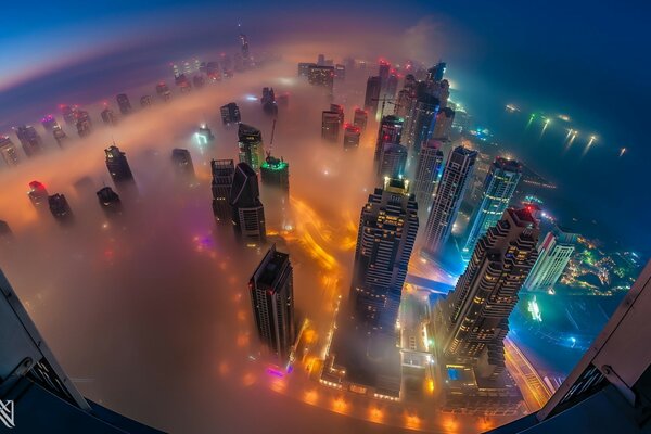 Night landscape with Dubai view