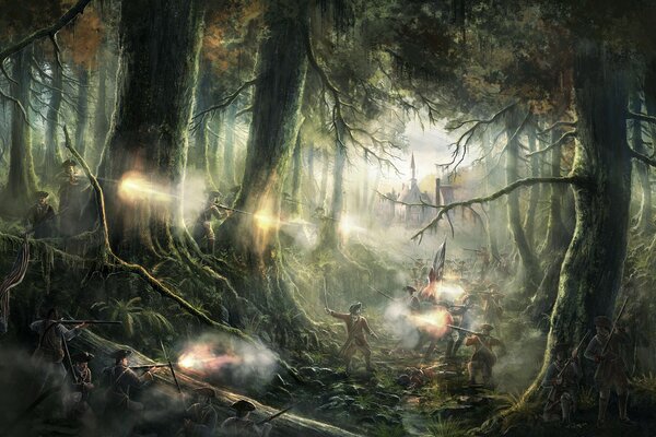 Imperial soldiers conquer the forest people