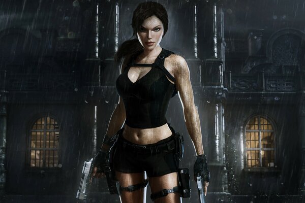 The image of a girl from the tomb raider game