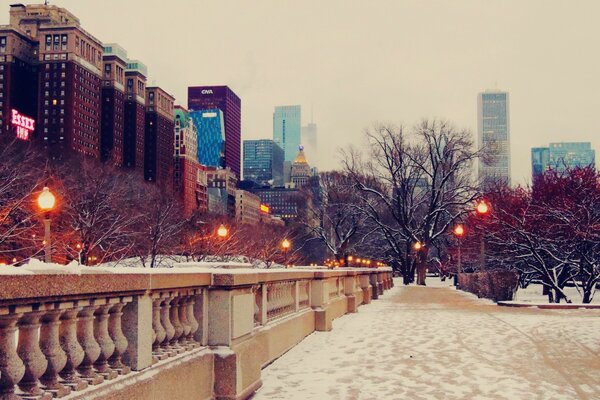 Paisaje Chicago Winter Street