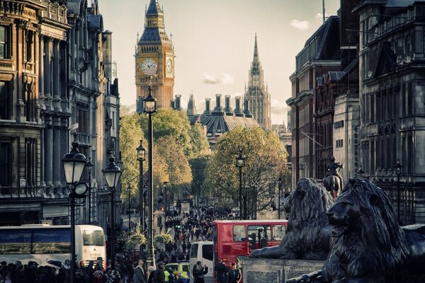 Gloomy London. Grunge. London Street