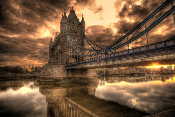 View from the river on the main bridge of England