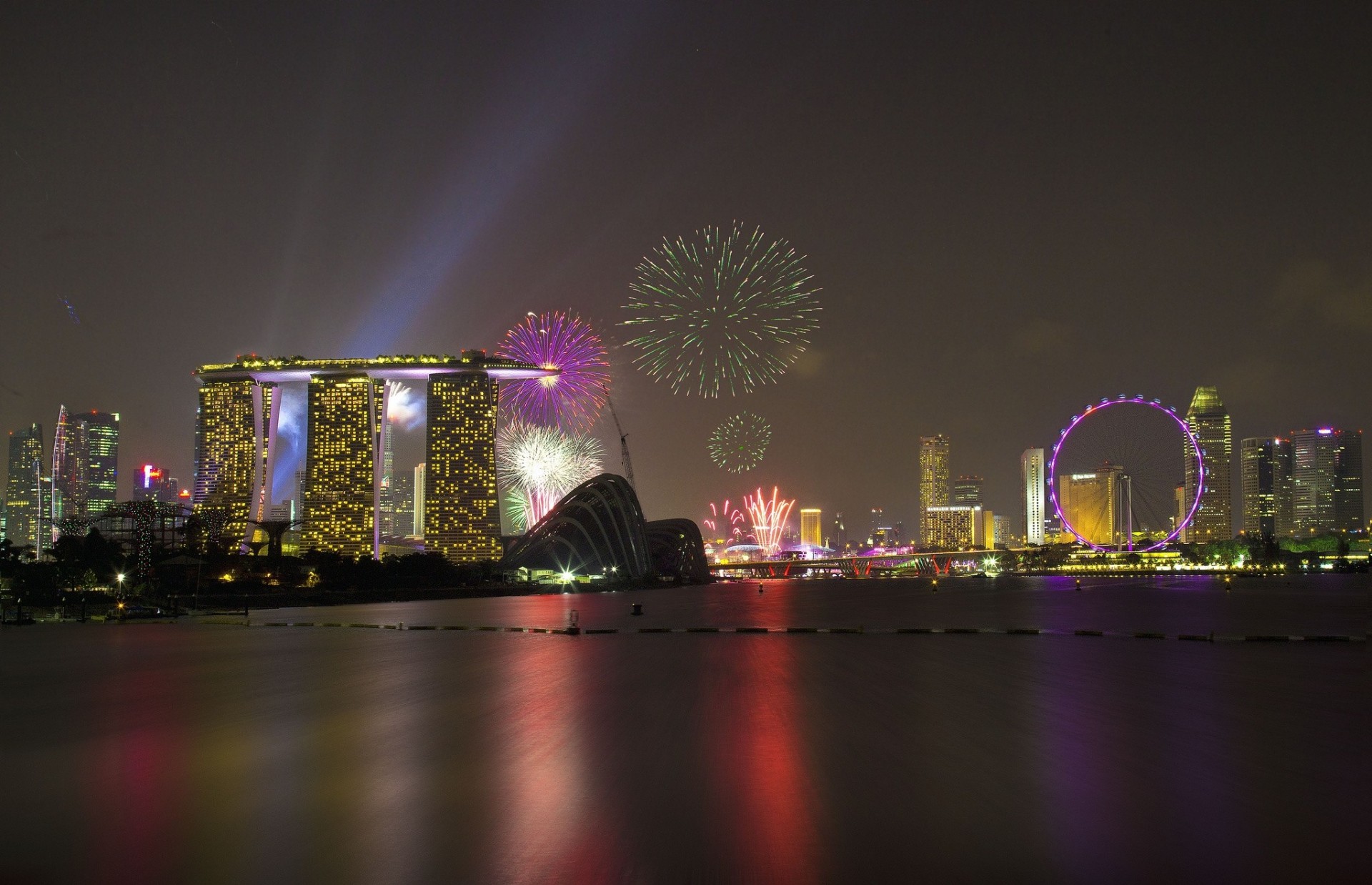 2012 feuerwerk nacht singapur