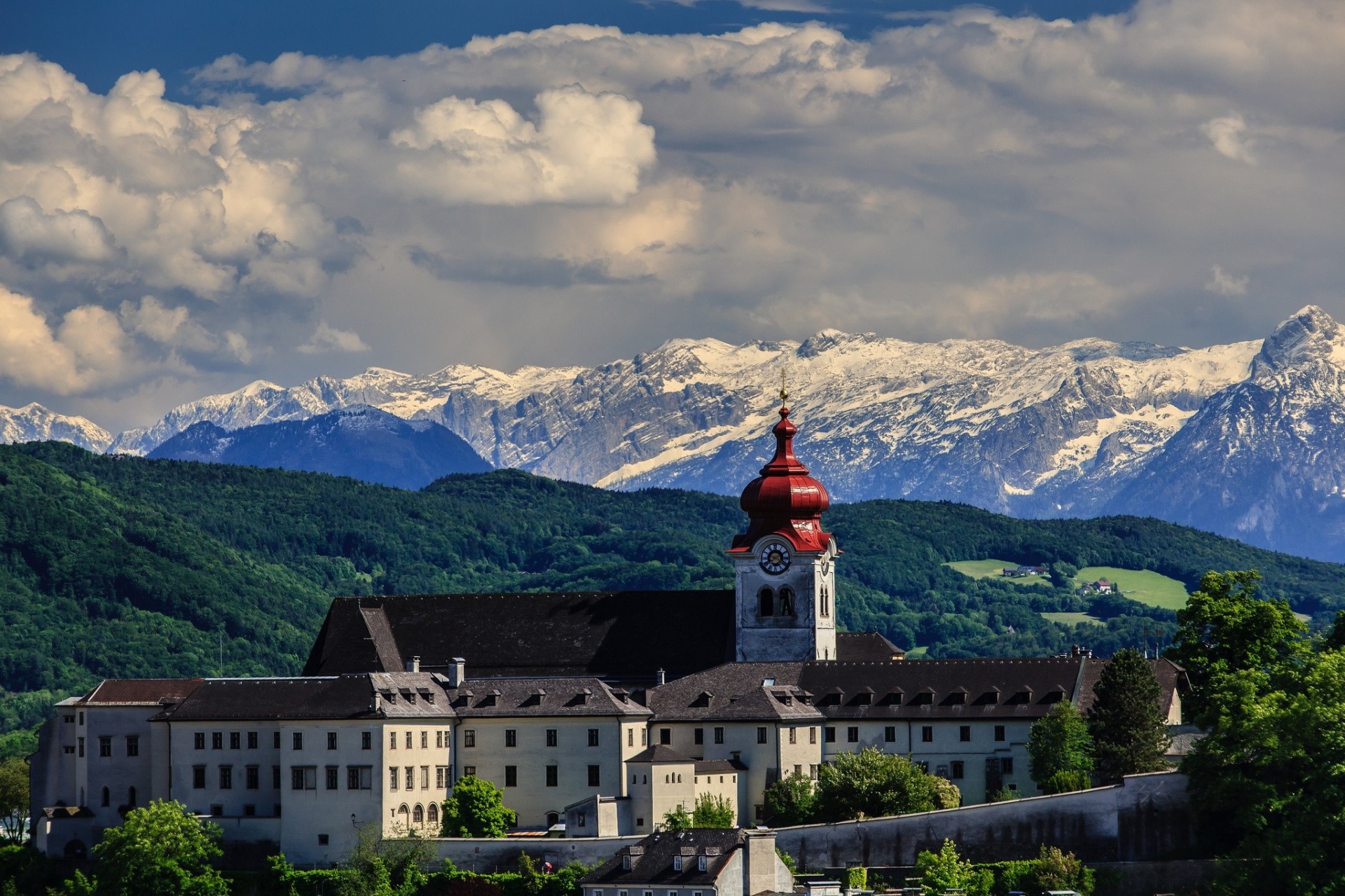 abtei berge landschaft kloster