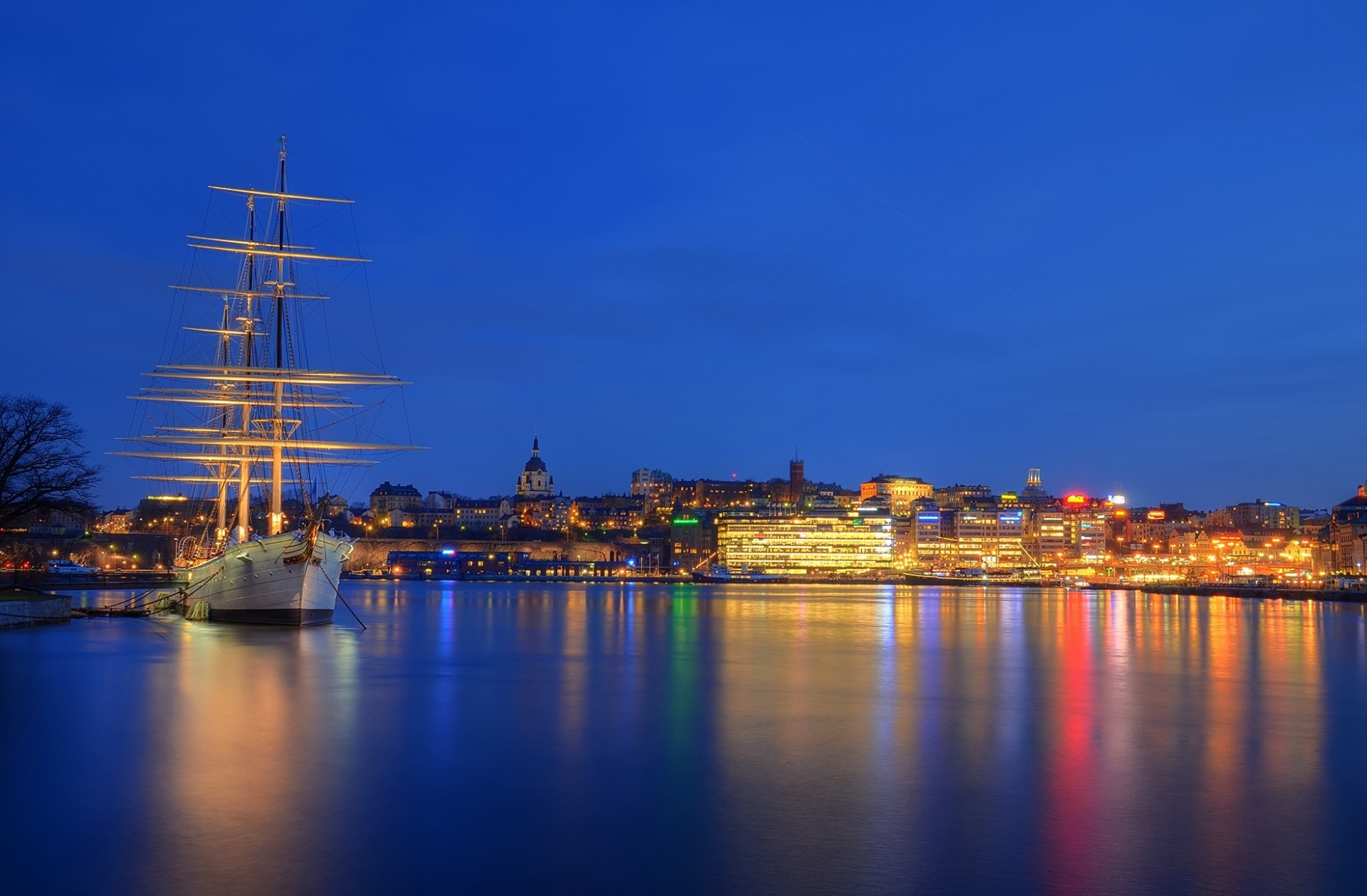 lumières stockholm nuit ville