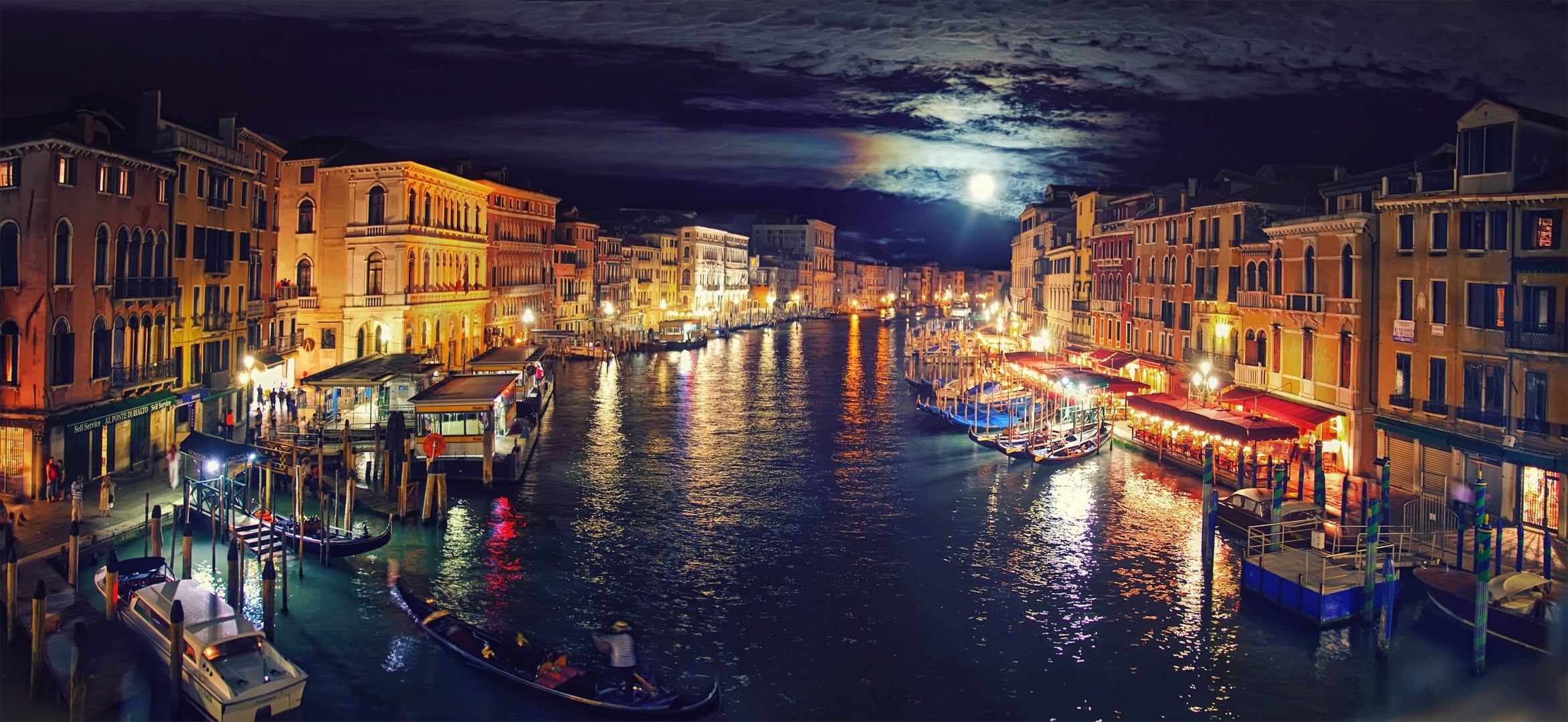 notte venezia grand canal italia