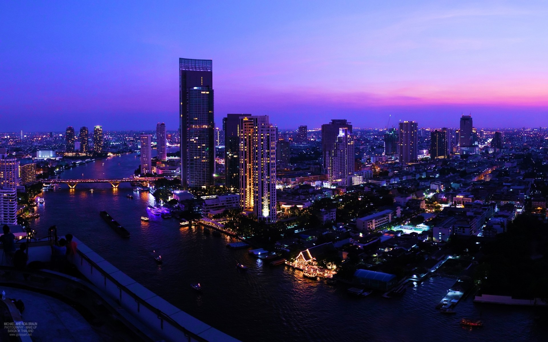 lights bangkok night town