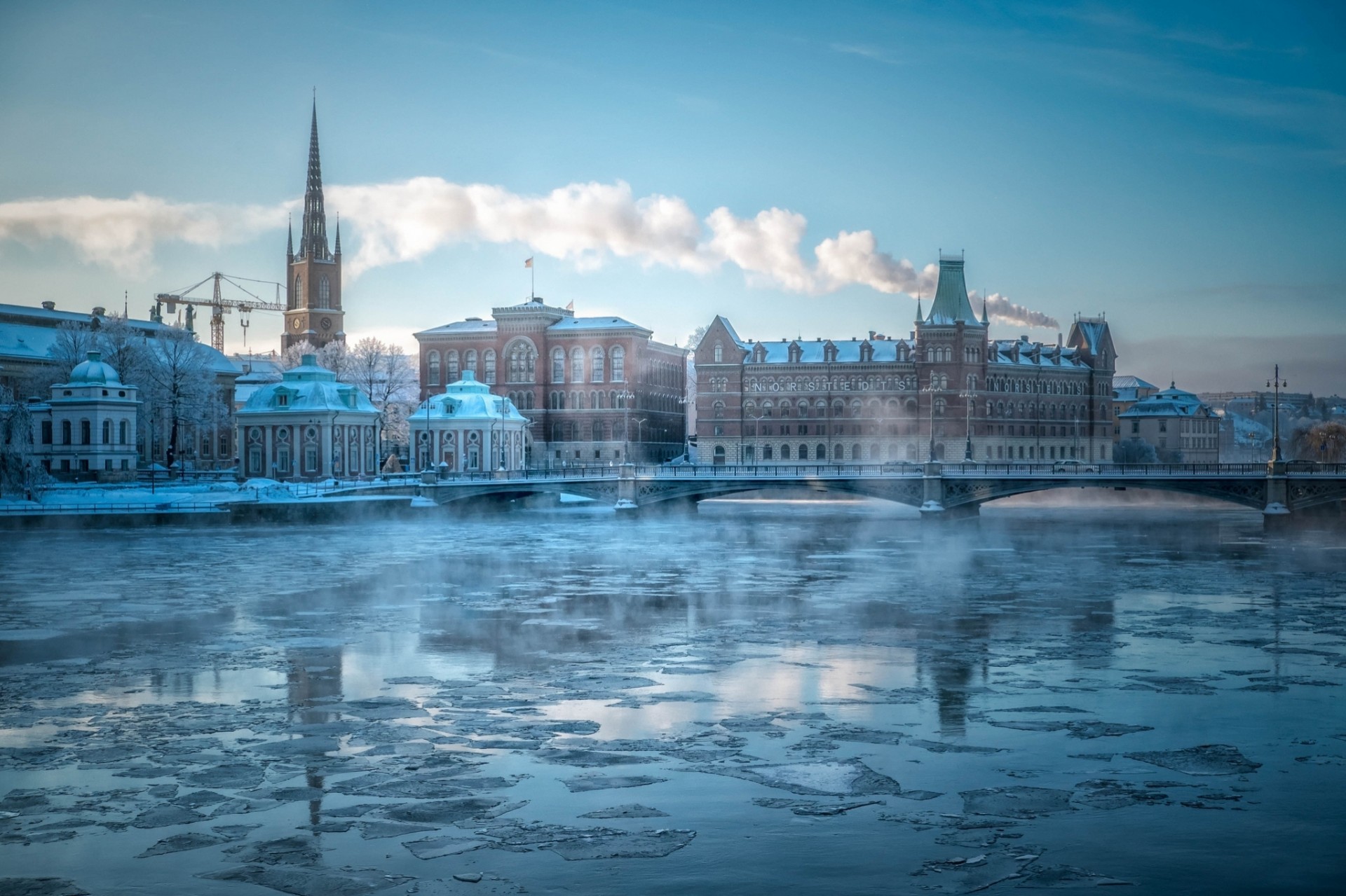 suède lac stockholm glace hiver