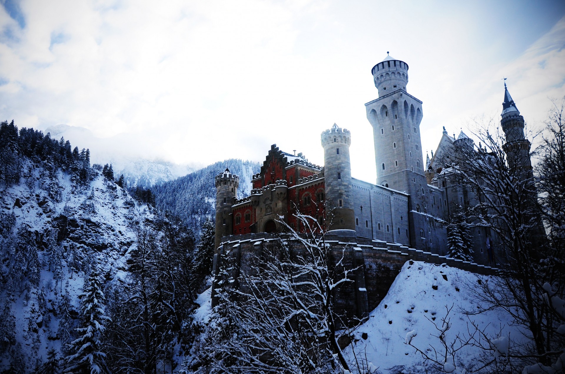 inverno alpi bovaria germania castello di neuschwanstein