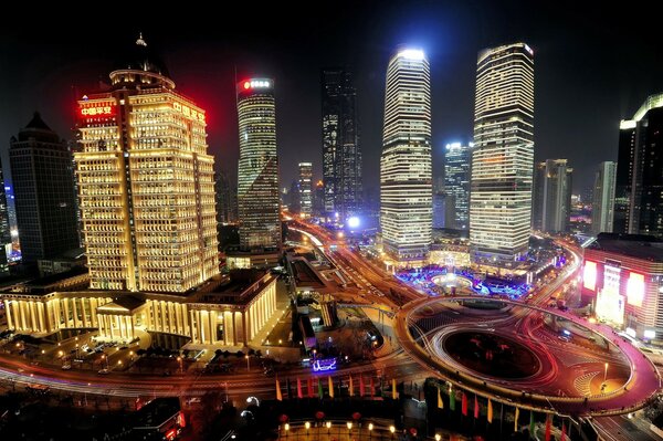 Shanghai Stadt der Wolkenkratzer und Lichter