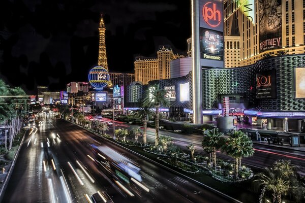 La prima neve nella città di Las Vegas