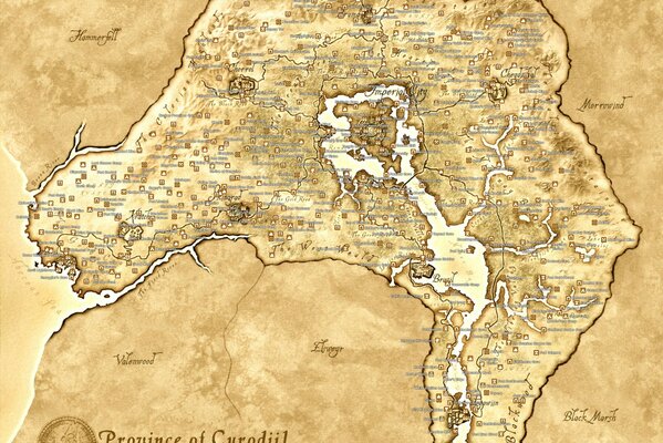 Vecchia mappa geografica della provincia di quirodil