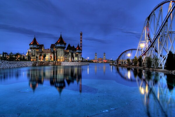 Patinoire avec vue sur le magnifique château