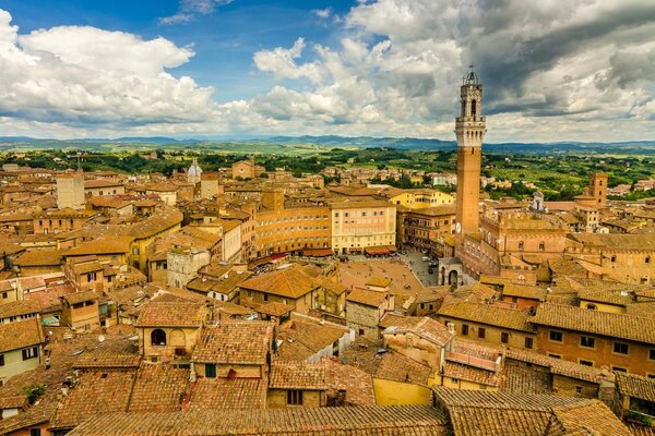 Vue de dessus Toscane Panorama