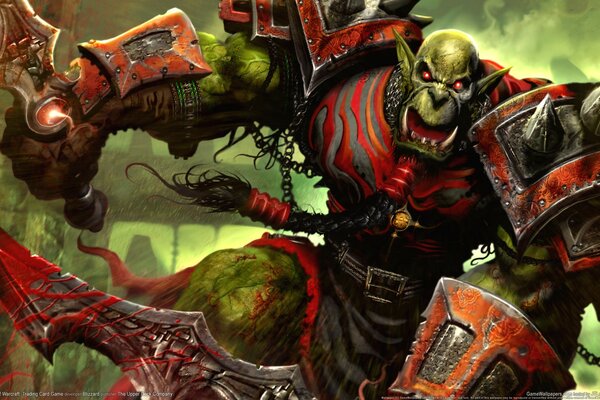 Mondo di Warcraft guerriero Orco