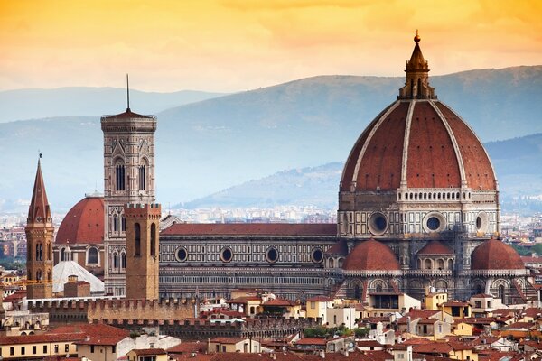 View of Florentine buildings in Italy