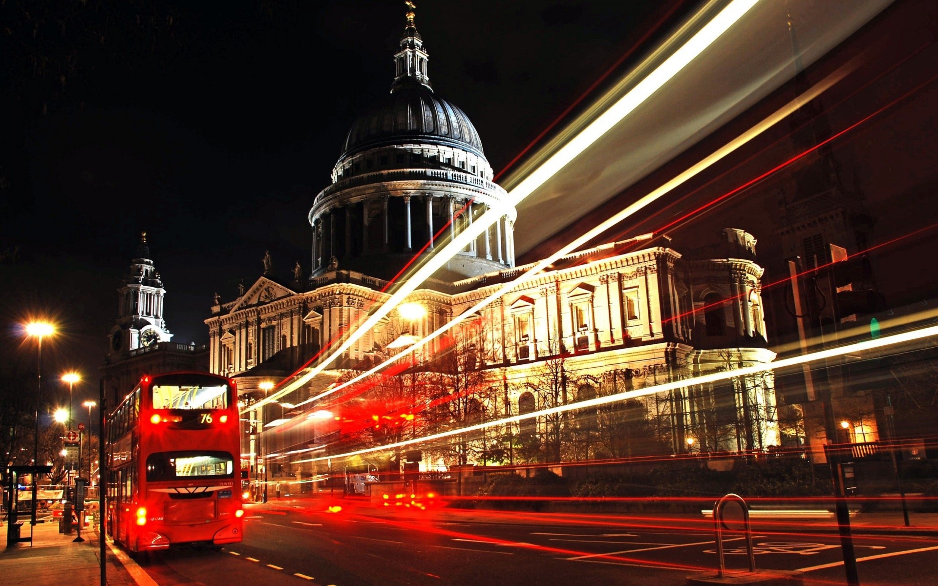 inglaterra arquitectura noche londres luces autobuses ciudad