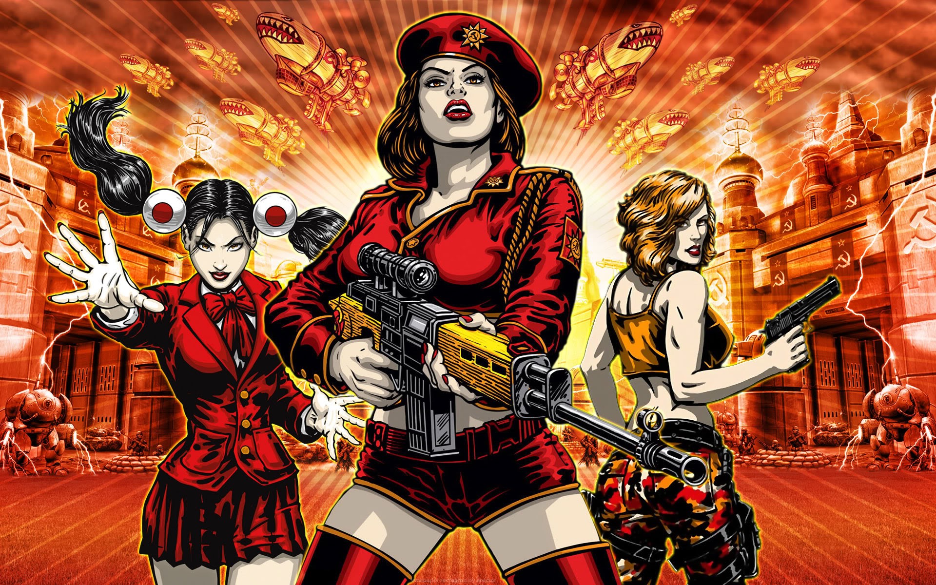 red alert 3 ragazze fucile